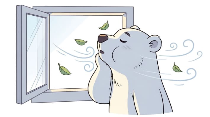 空気を入れ替えて、ちょっと涼しくする