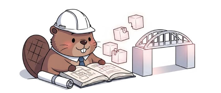 本を読んで論理的思考を身につけた子どものビーバーのキャラクター